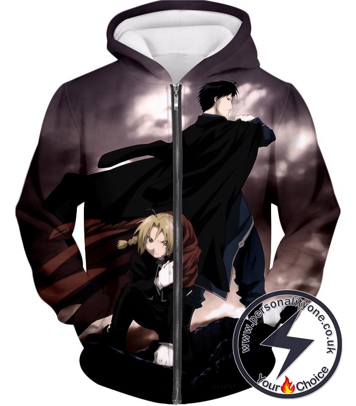 Fullmetal Alchemist Amazing State Alchemists Edward x Roy Awesome Anime Zip Up Hoodie